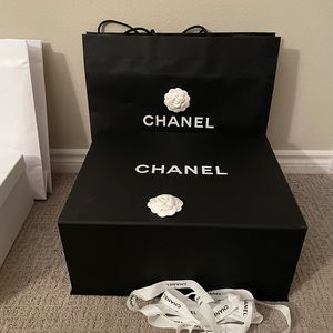 Authentic Chanel bag box set- magnetic closure free cards